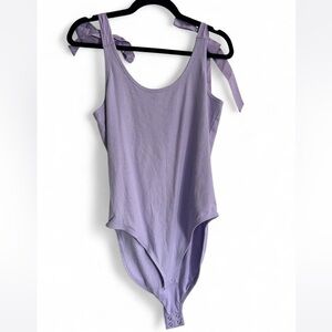 Never work Lavender Ribbed Bodysuit